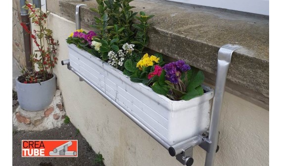 Support de jardinière pour balcon, réglable, en aluminium